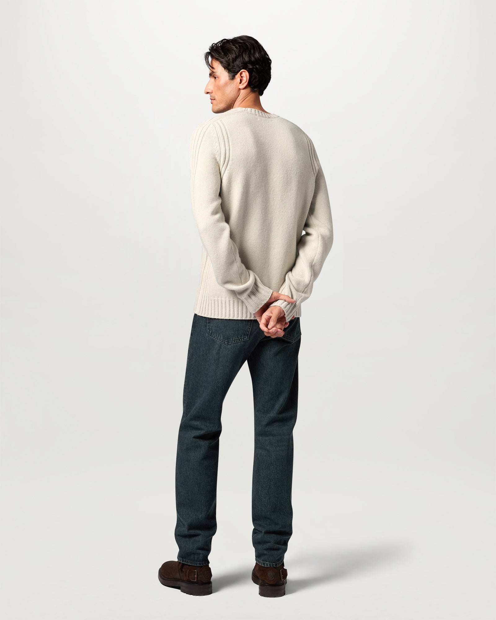 WATCH CREWNECK JUMPER - Pale Stone