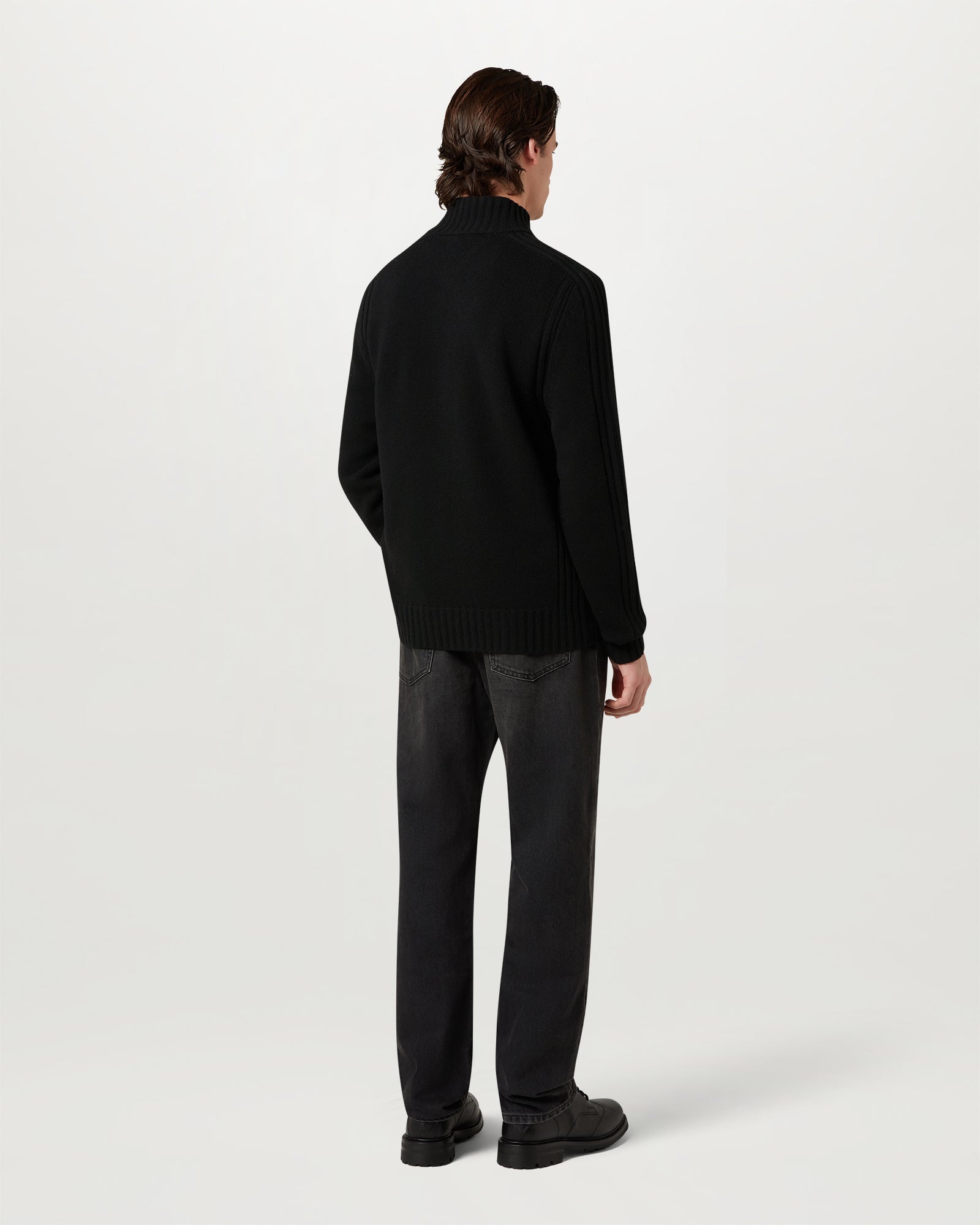 MAGLIONE CON CERNIERA A UN QUARTO WATCH - Nero