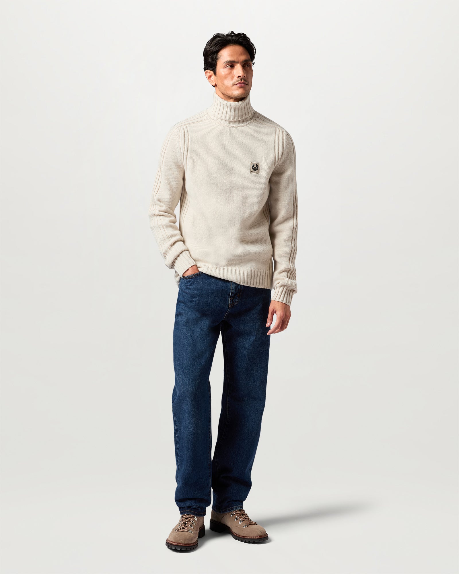 WATCH ROLLNECK JUMPER - Pale Stone