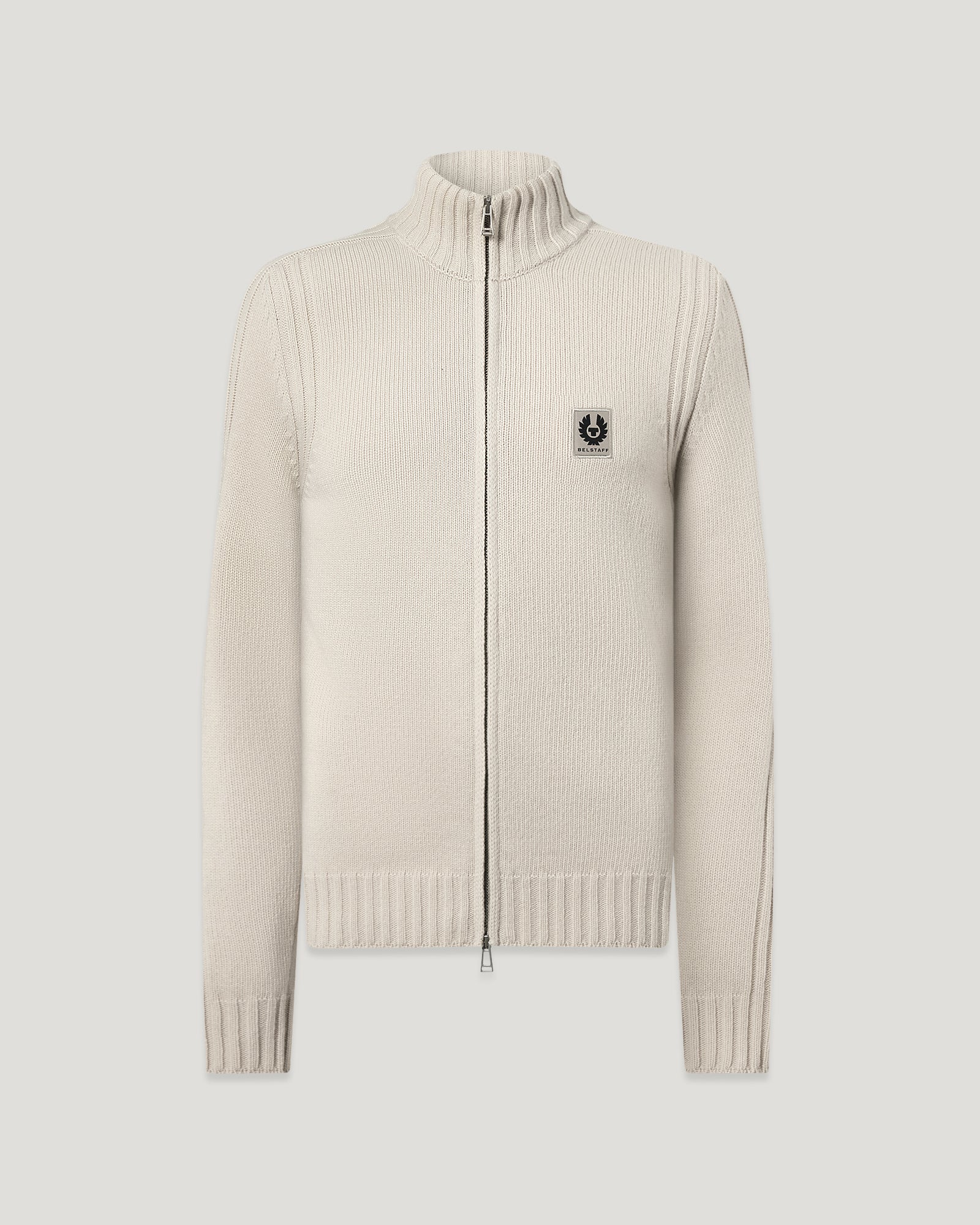 WATCH ZIP CARDIGAN - Pale Stone