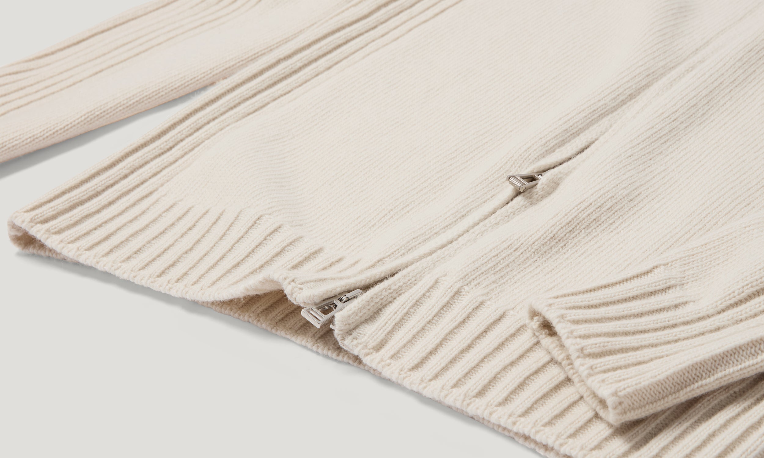 WATCH ZIP CARDIGAN - Pale Stone